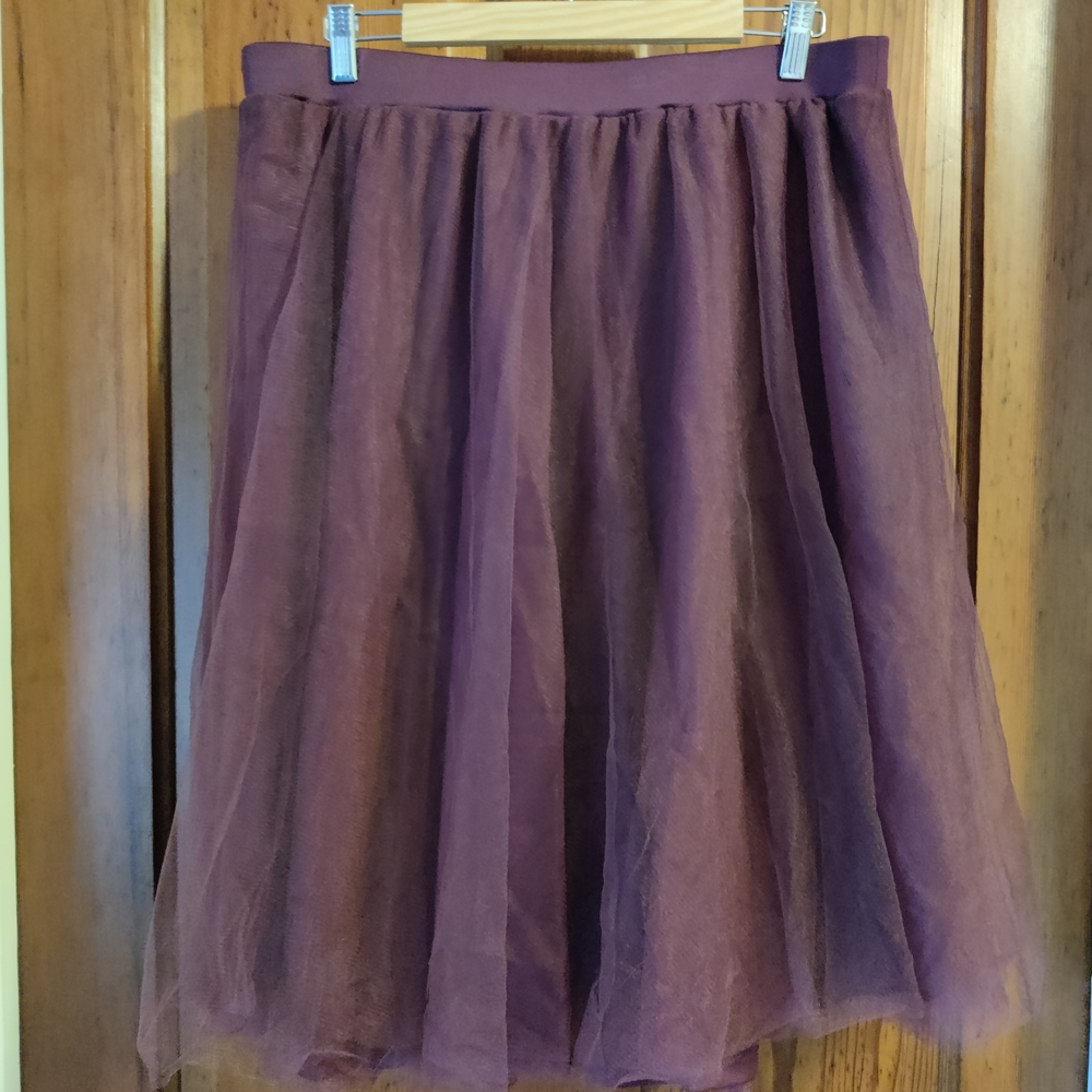 Charlotte Russe Plum Tulle Midi Skirt